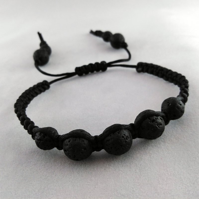 Stone Bracelets Black - Bracelet Shamballa with Lava