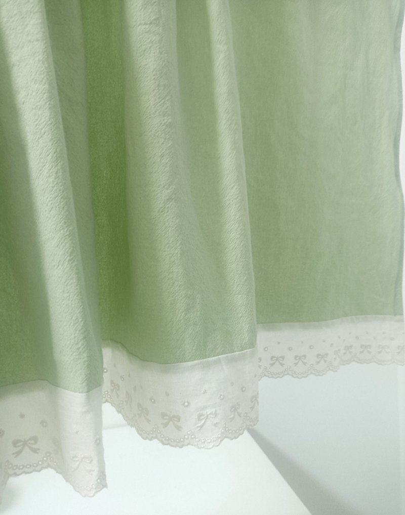 Green cotton lace curtain door curtain coffee curtain - Doorway Curtains & Door Signs - Cotton & Hemp 