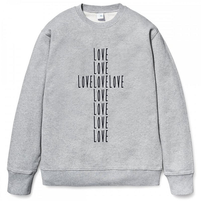 LOVE CROSS gray sweatshirt - Women's Tops - Cotton & Hemp Gray