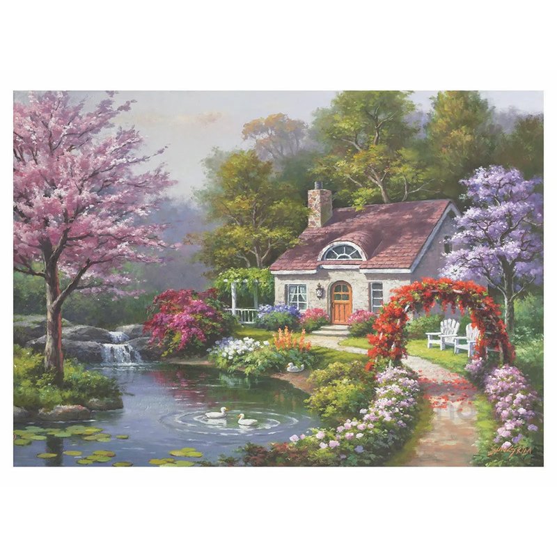 Spring Cottage In Full Bloom/Puzzle - Puzzles - Paper 