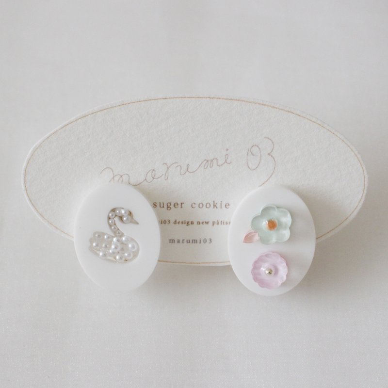 Sugar cookies earrings: mint green - 耳環/耳夾/耳骨夾 - 壓克力 