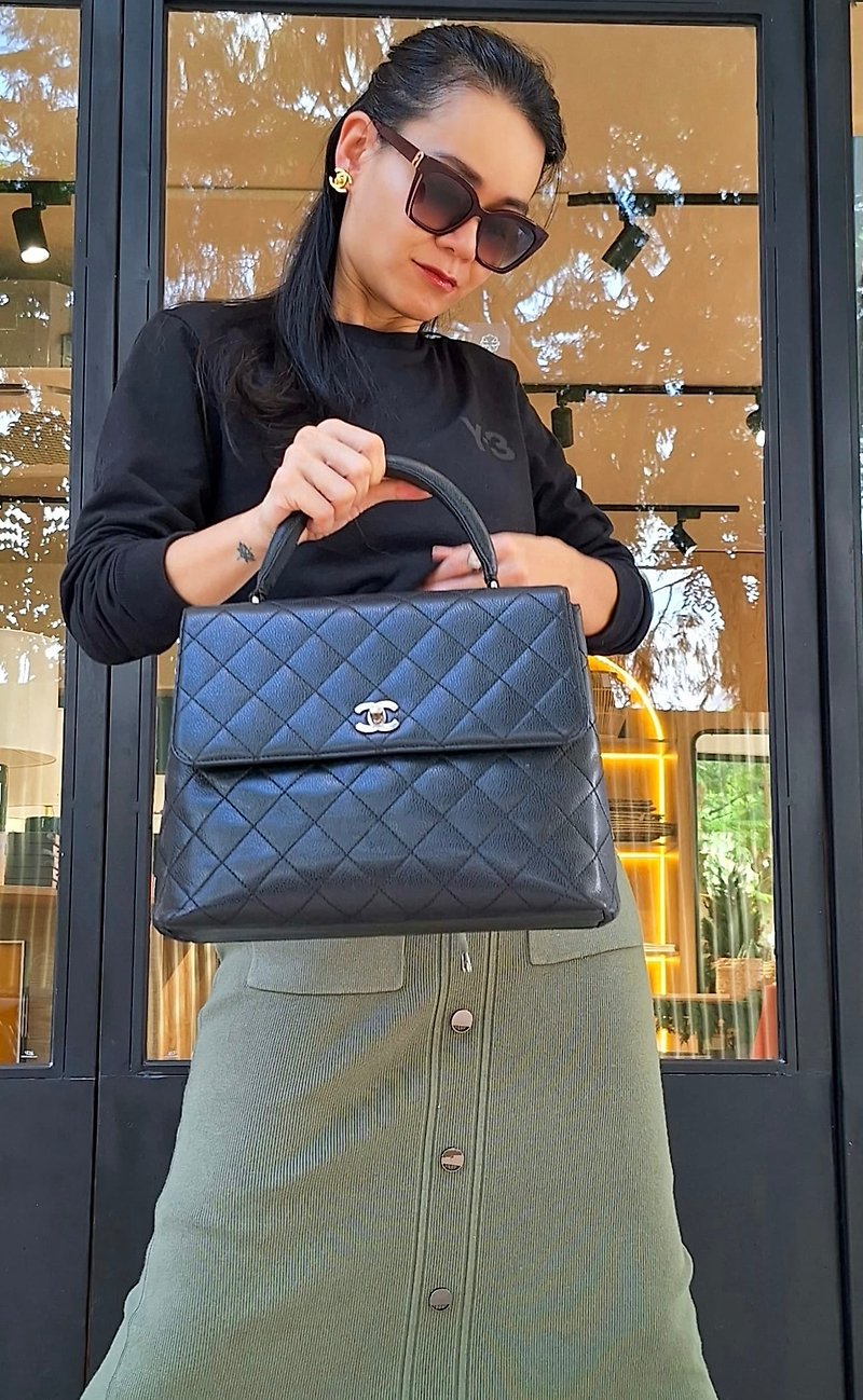 Chanel Vintage Jambo Cavier Kelly Bag Chanel Classic Caviar Kelly Bag - Handbags & Totes - Genuine Leather Black