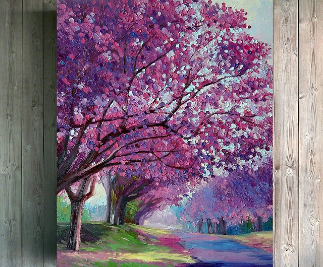 Cherry Blossom Painting, Cherry Blossom Chinese Art, Sakura Wall