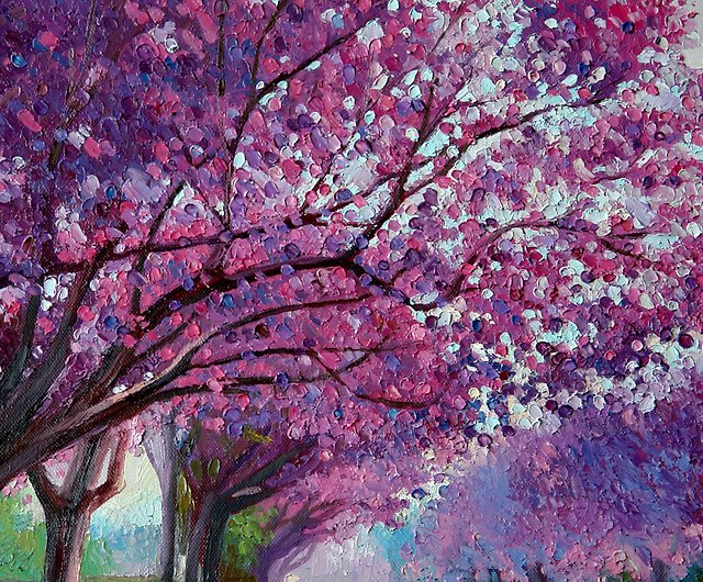 Cherry Blossom Oil Impasto Painting