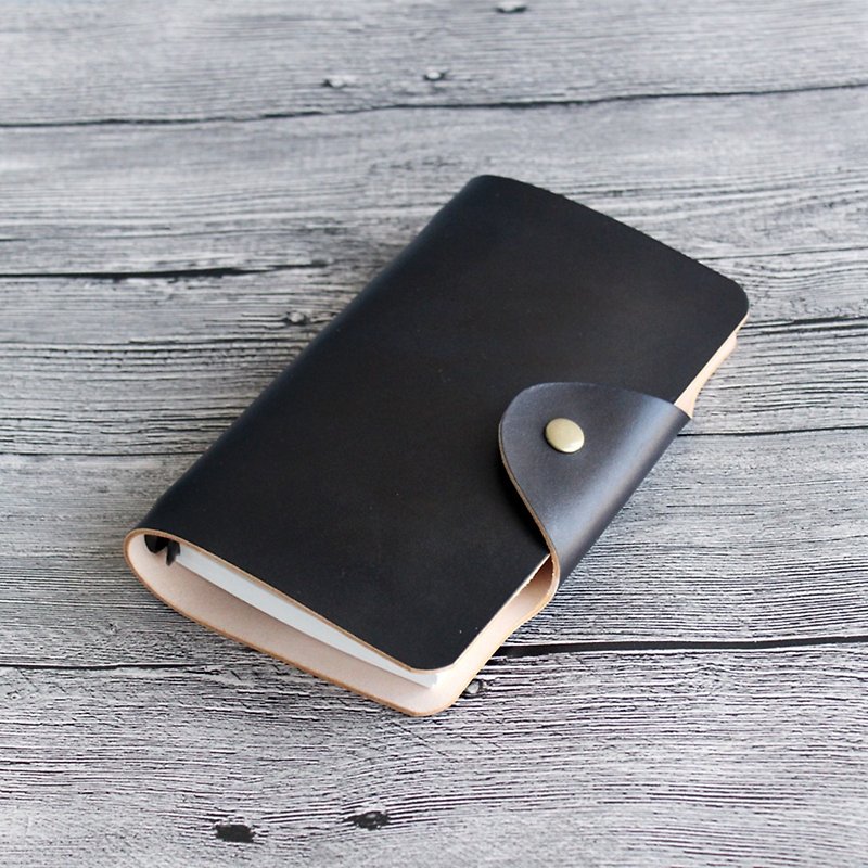 2018 Such as the first layer of vegetable tanned leather black uniform dyeing a6 loose-leaf notebook handwritten notebook diary notebook notebook leather notebook - สมุดบันทึก/สมุดปฏิทิน - หนังแท้ สีดำ
