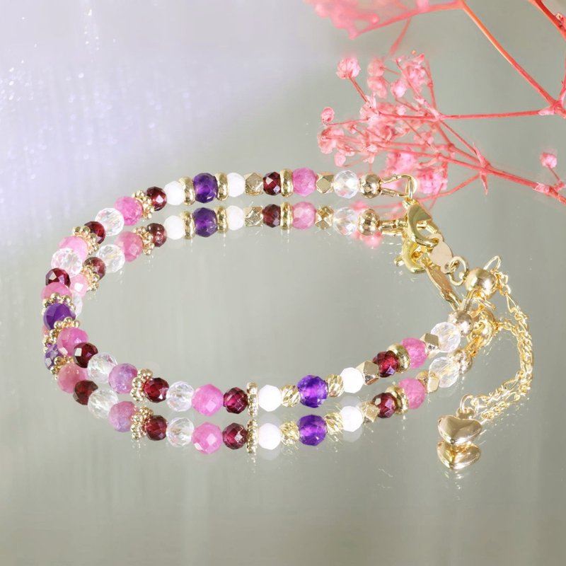 Candy House | Enhance the ability to love and promote emotional communication | Crystal bracelet Christmas ornaments - Bracelets - Crystal Pink