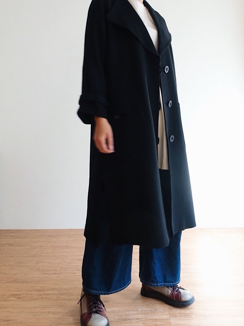 Vintage Coat / Wool No.15 - เสื้อแจ็คเก็ต - วัสดุอื่นๆ สีดำ