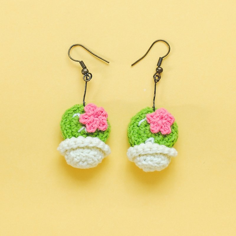 Earrings crochet fruit | The Cactus #004 - Earrings & Clip-ons - Cotton & Hemp Green