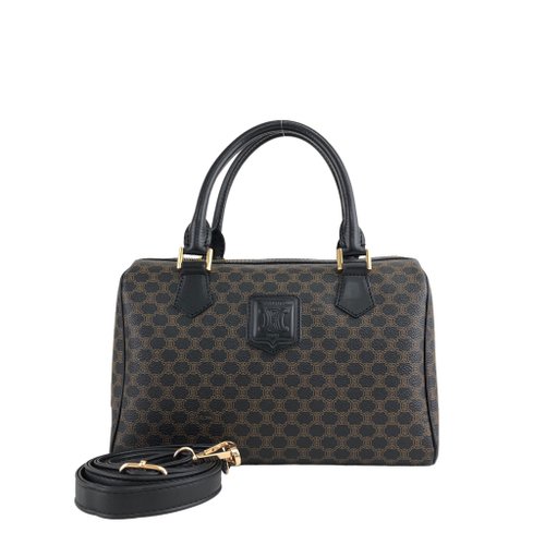 【美品】セリーヌ　ミニボストンバッグ　ハンド　トート　ショルダー　マカダム CELINE セリーヌ ミニ ボストンバッグ ハンドバッグ マカダム