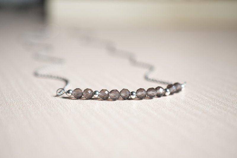 Smoky Quartz Necklace, 925 Sterling Silver, Capricorn Crystal, Christmas Gift - 項鍊 - 寶石 咖啡色