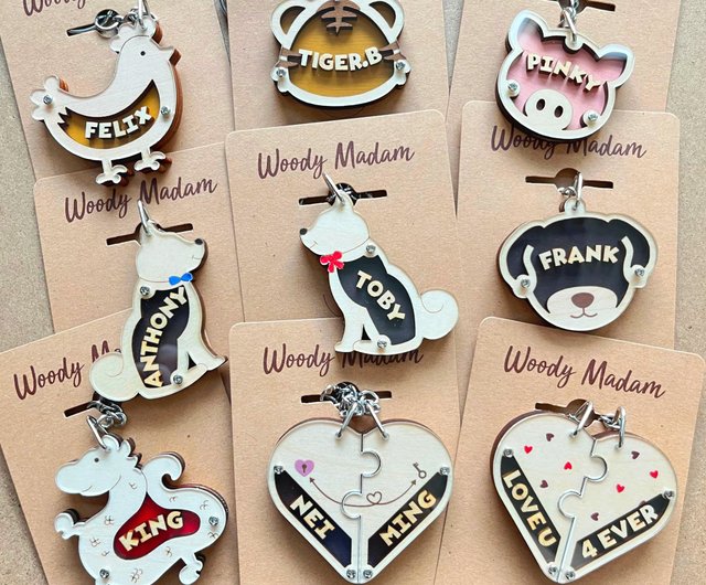 Personalized Name Keychain Shop woodymadam Keychains Pinkoi