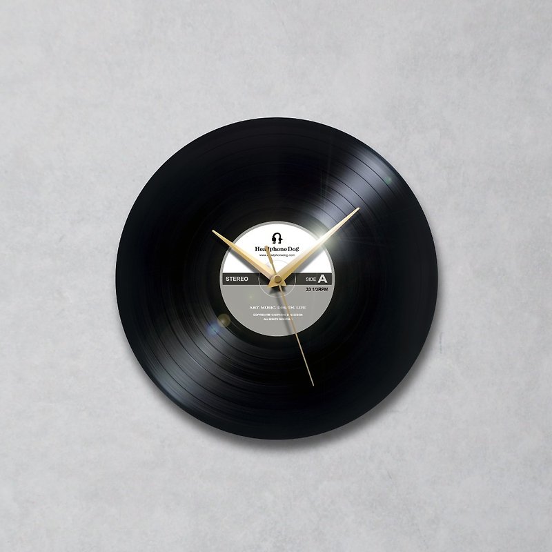 黑膠唱片超靜音時鐘/掛鐘 日本機心-白灰Pinkoi限定款 Light Grey - 時鐘/鬧鐘 - 其他材質 灰色