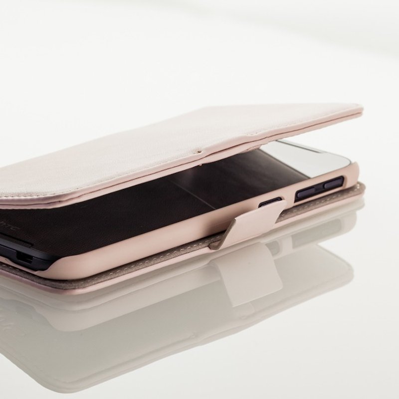 SIMPLE WEAR HTC Desire 830 special standing side flip leather case - pink (4716779655797) - อื่นๆ - วัสดุอื่นๆ สึชมพู