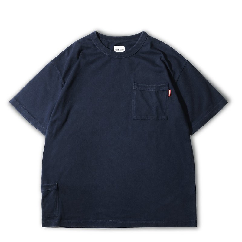 WASHED POCKET TEE - Men's T-Shirts & Tops - Cotton & Hemp Blue
