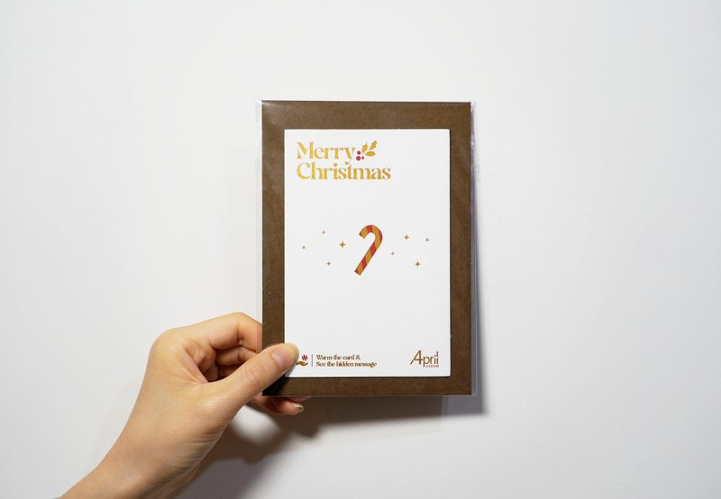 Handwritten Warm Card-Temperature Sensitive Christmas Card (Type C Christmas Stick) - การ์ด/โปสการ์ด - กระดาษ 