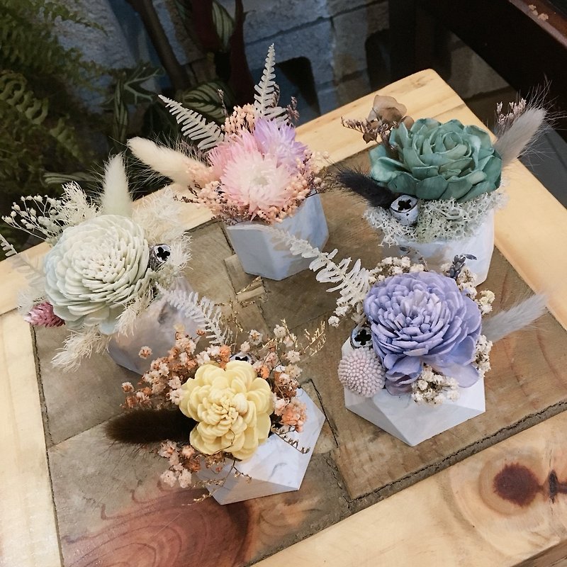 Korean fragrance drying table flower [five colors] - birthday ceremony / table flower - Dried Flowers & Bouquets - Plants & Flowers Multicolor