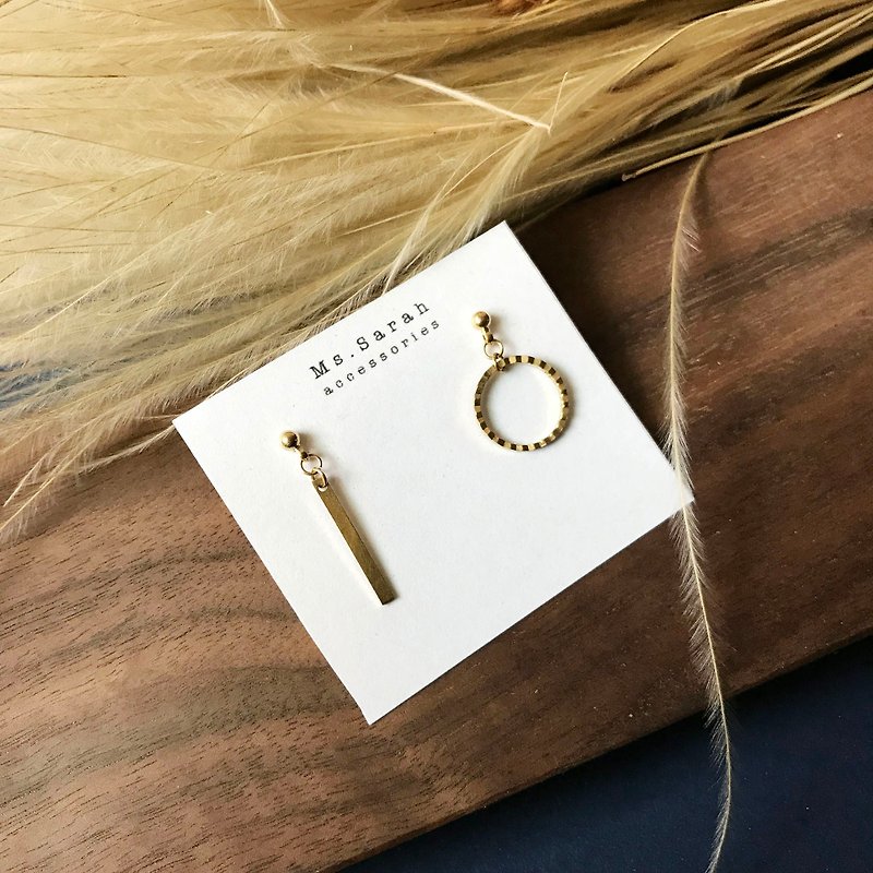 Bronze earrings _0101 (folder can be changed) - ต่างหู - ทองแดงทองเหลือง สีทอง