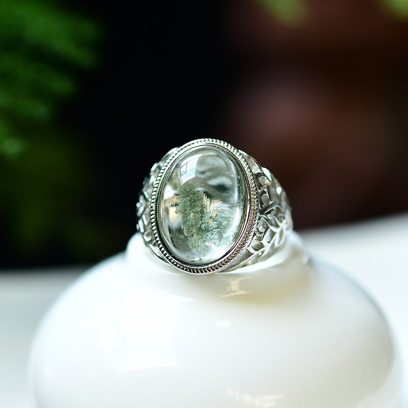 極品美貨 天然綠幽靈水晶戒指 男女都可以戴 可調節大小 僅此一件 - 戒指 - 水晶 
