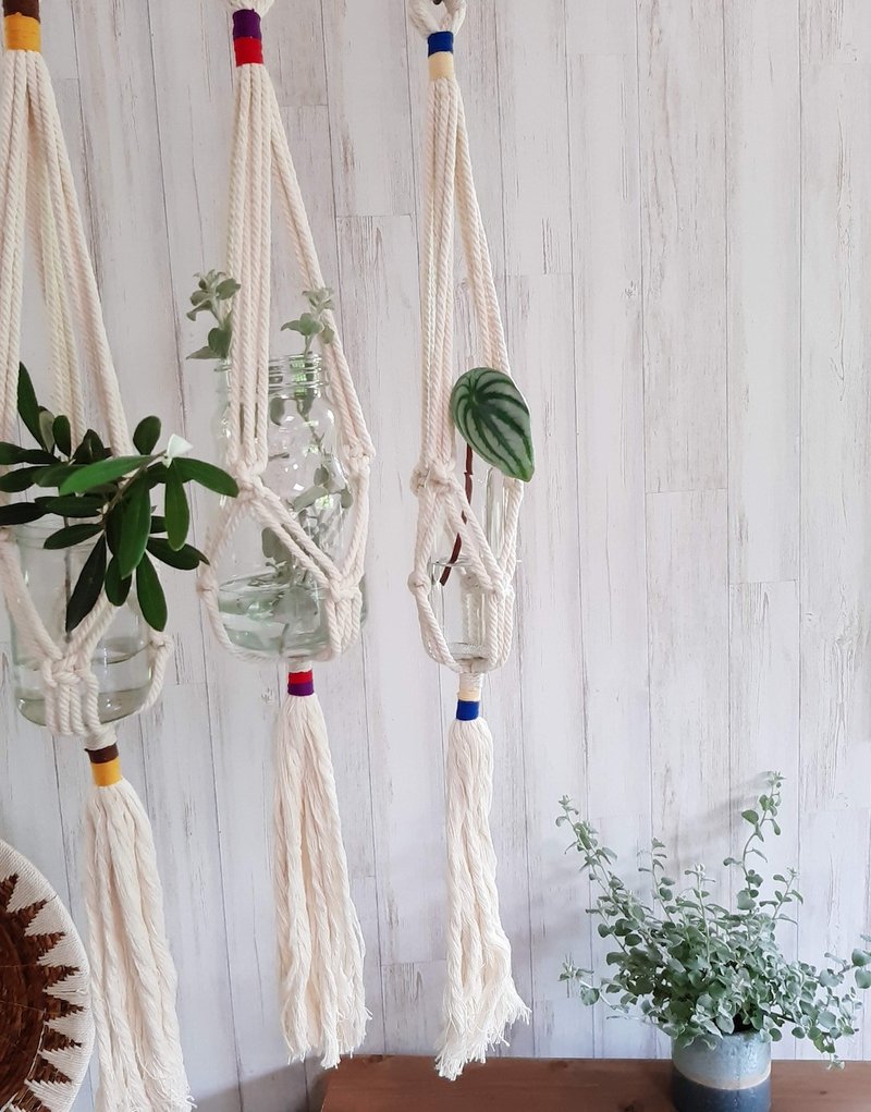 プラントハンガー / ハンギングプラント　Plant Hanger - 花瓶/花器 - 棉．麻 白色