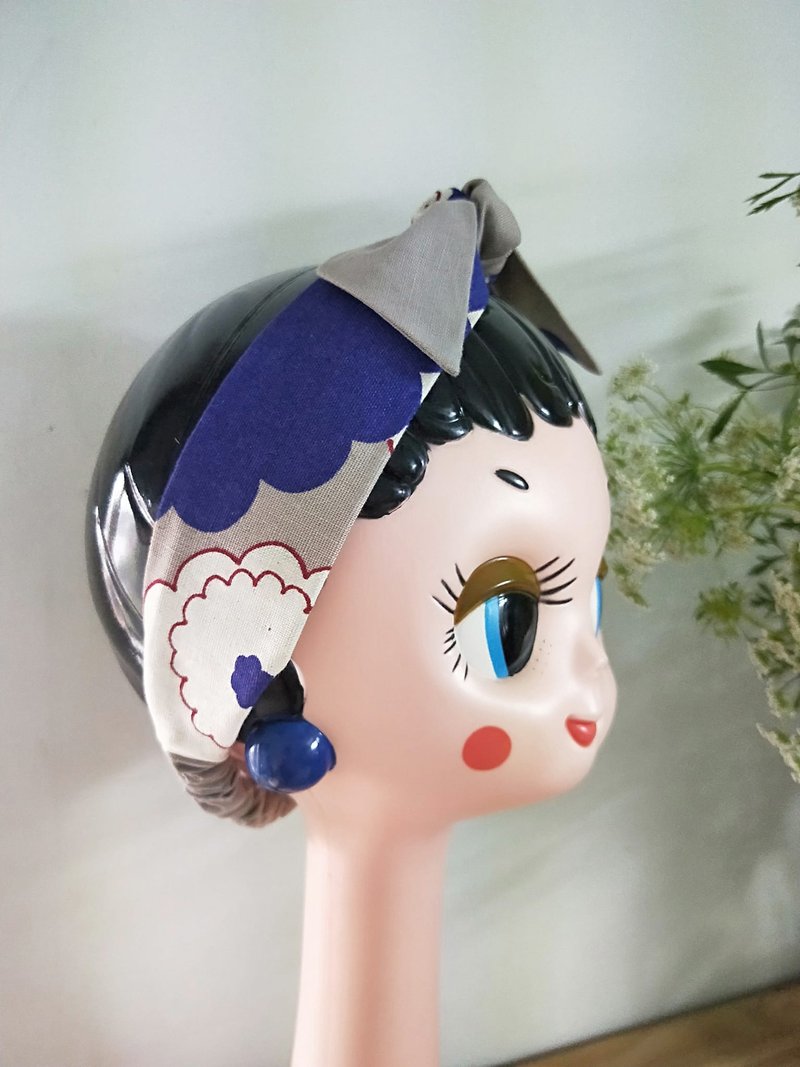 綁式髮帶-鬆緊-心花朵朵 - 髮箍/髮帶 - 棉．麻 多色