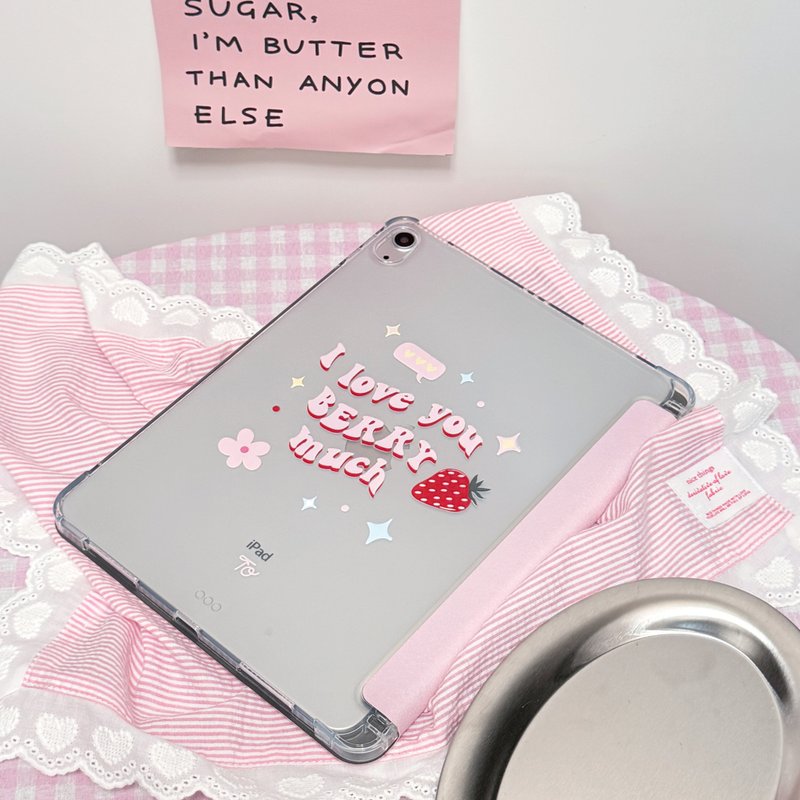 【I love you Berry much!】透明磨砂書本式iPad 保護套 - 其他 - 矽膠 