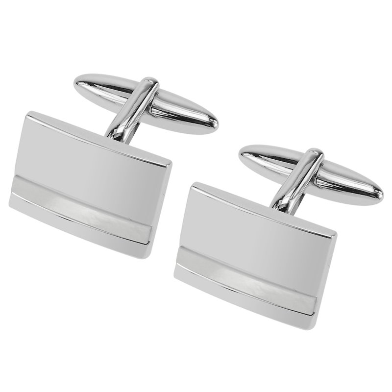 Mother of Pearl Striped Cufflinks - Cuff Links - Other Metals White