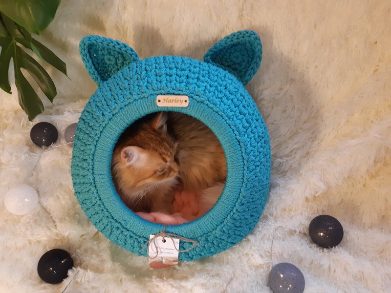 Digital crochet pattern a cat house KITTEN PDF format with a photo. - 手工藝教學/工具書 - 其他材質 