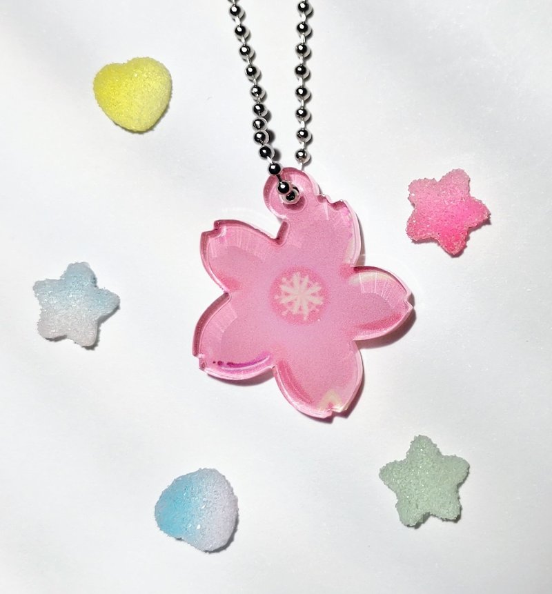pink cherry blossoms - Keychains - Acrylic 