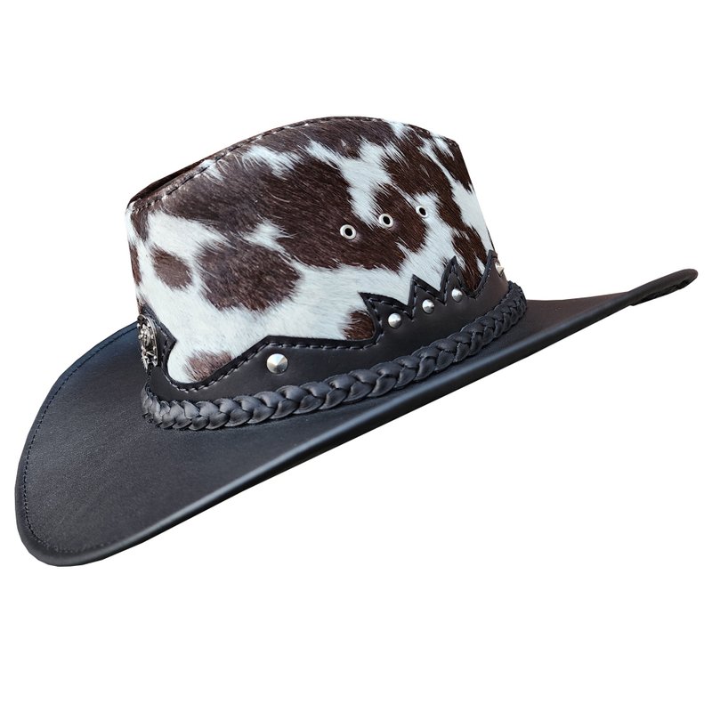 Western Icon Cowboy Cowhide Leather Hat - 帽子 - 真皮 黑色