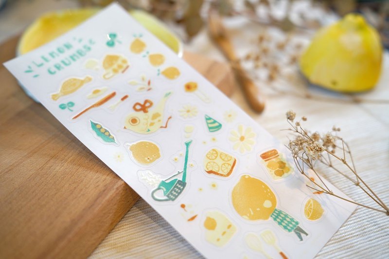 Lemon Crumbs-transparent sticker - สติกเกอร์ - กระดาษ สีเหลือง