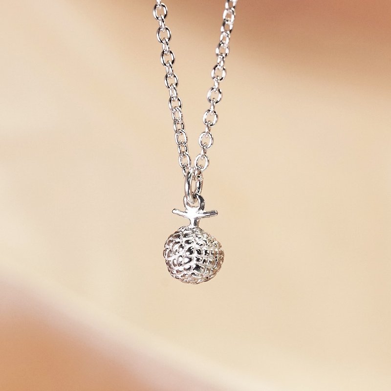 Fast shipping Mother's Day gift Fruit phlox melon fruit sterling silver necklace - สร้อยคอ - เงินแท้ สีเงิน