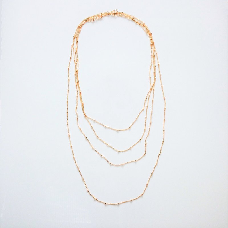 14kgf * gold station necklace 45cm 1piece - สร้อยคอ - โลหะ สีทอง