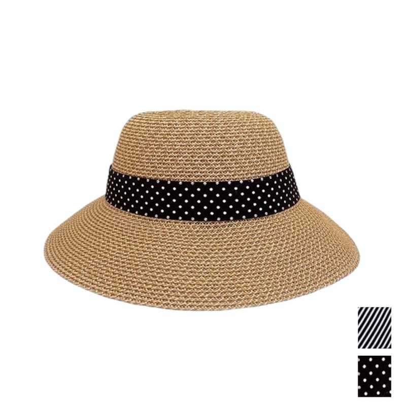 【Wildland】Japanese-style handmade two-color woven sun hat W1077 - หมวก - เส้นใยสังเคราะห์ หลากหลายสี