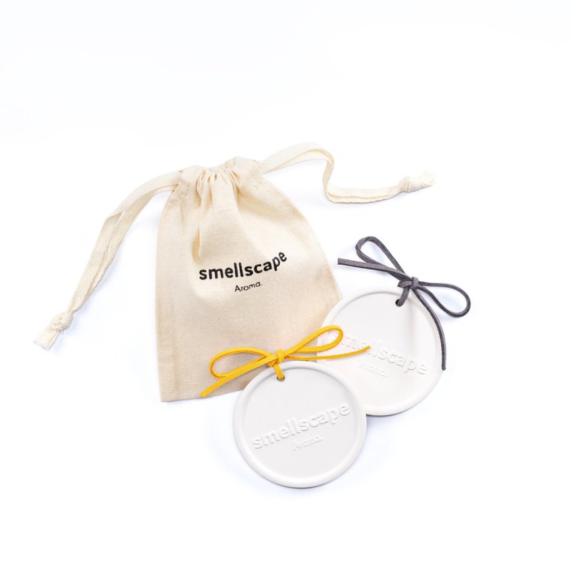 [Yellow Leather Rope] Ceramic Diffusing Stone| Comes with exclusive Linen drawstring pockets - Fragrances - Pottery Yellow