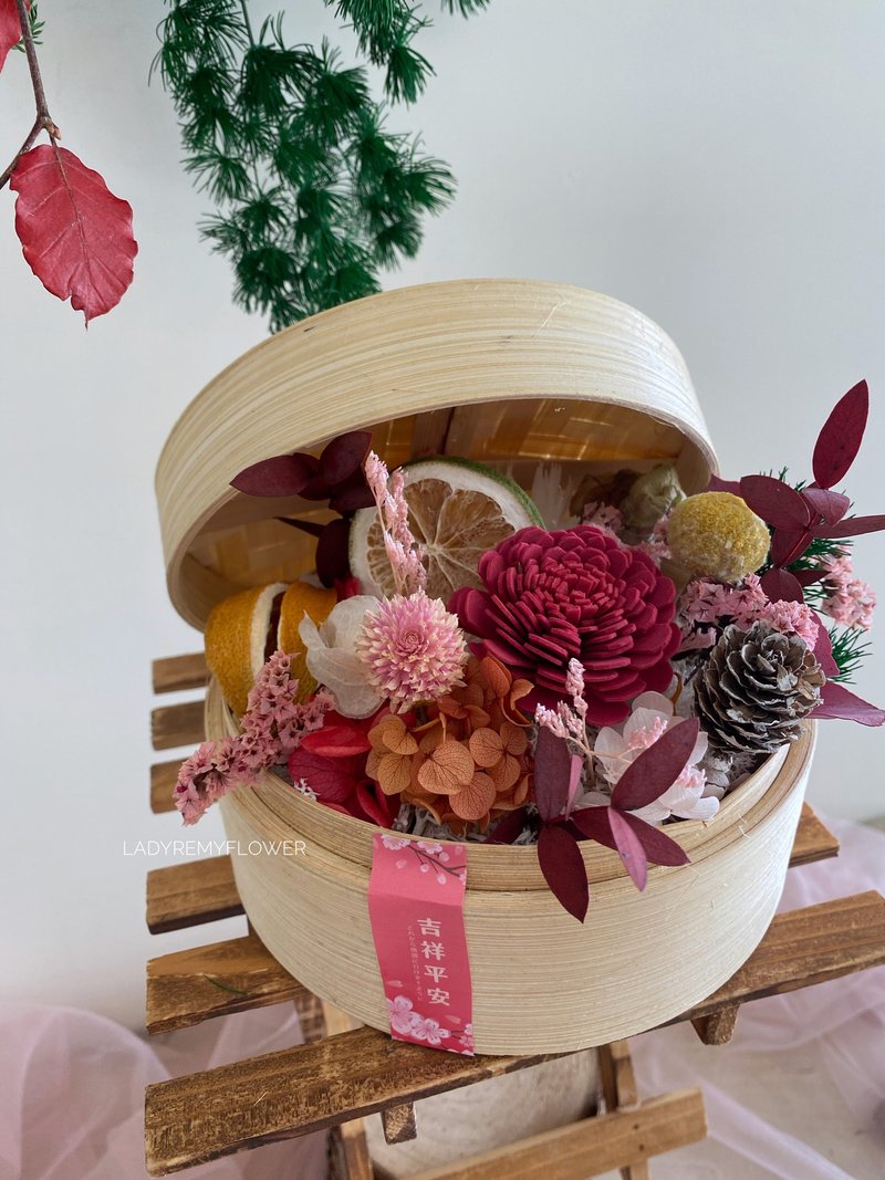 芮米有花 /親子共作團體課程 新春中式蒸籠花藝 永生花過年佈置 - 植栽/花藝 - 植物．花 