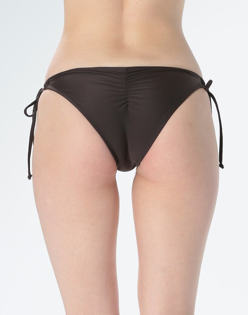 Haolang textured coffee bikini bottoms/Bottom - Women's Swimwear - Polyester 