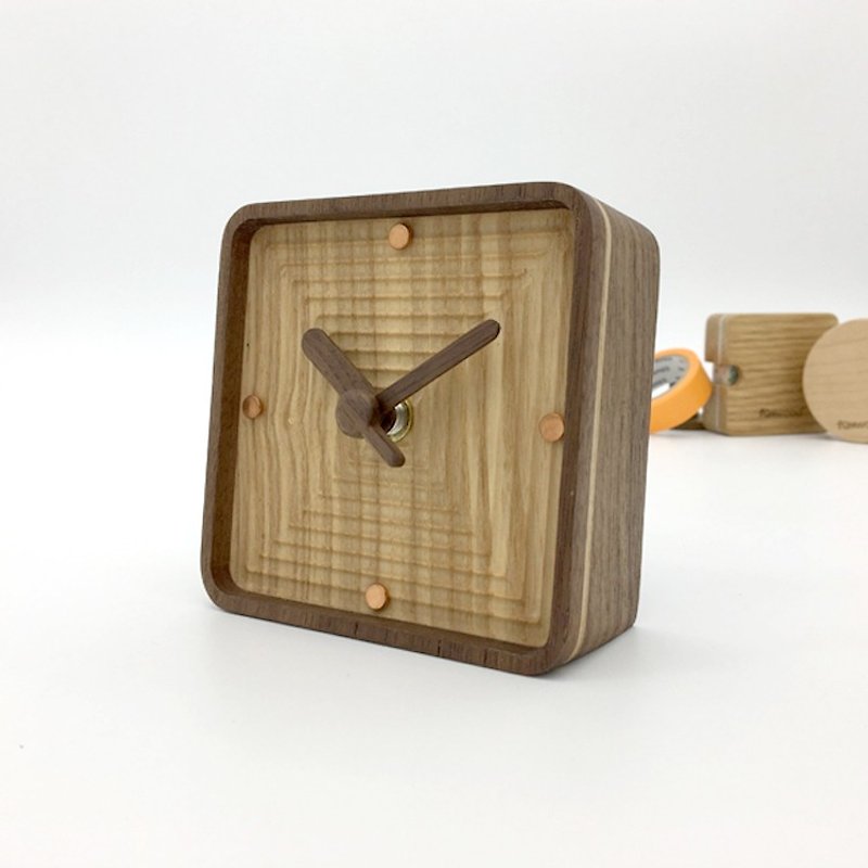 Wooden Clock - นาฬิกา - ไม้ สีทอง