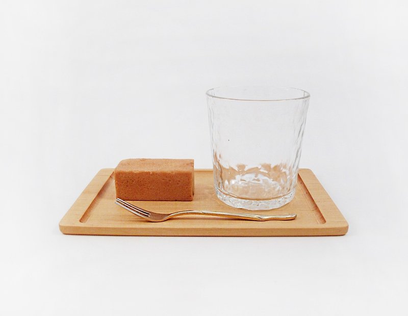 Rectangular log platter / wooden plate / snack plate / storage tray / gold ivory wood - จานและถาด - ไม้ สีเหลือง
