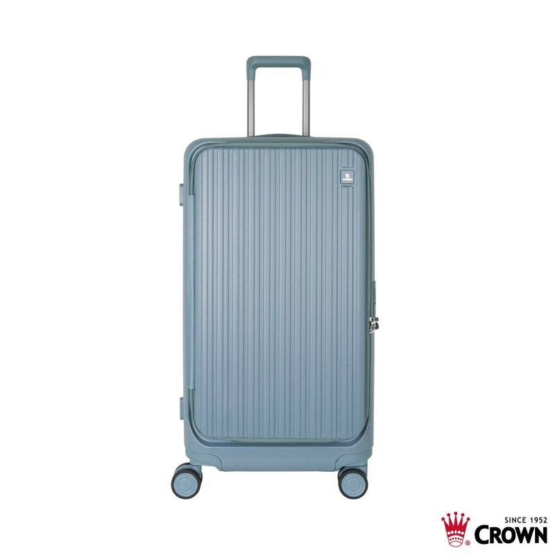 【CROWN】28吋 BOXY 前開框架胖胖拉桿箱 託運箱  鼠草綠 - 行李箱/旅行袋 - 塑膠 綠色