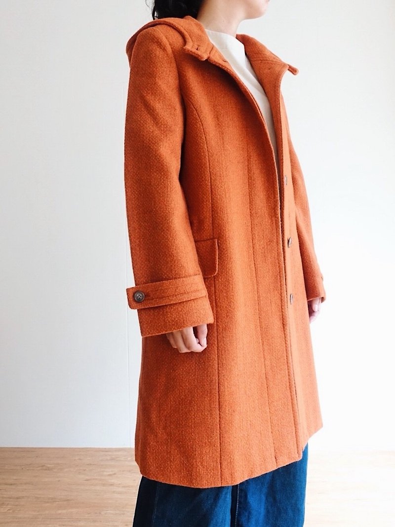 Vintage Coat / Wool No.6 - Women's Casual & Functional Jackets - Other Materials Orange