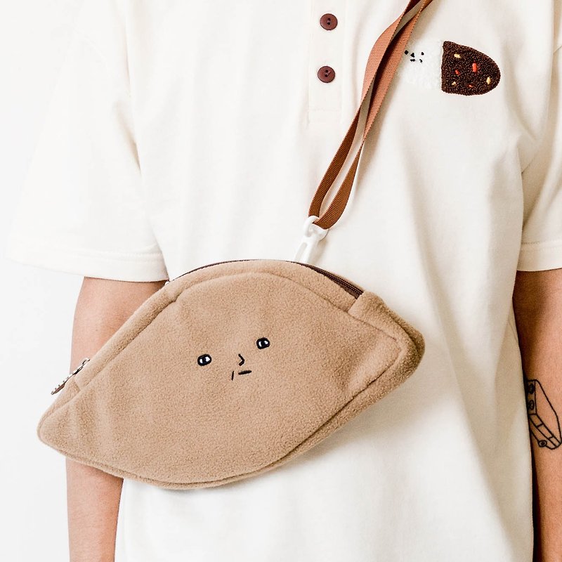 sweet potato bag - dual-use backpack - กระเป๋าแมสเซนเจอร์ - ผ้าฝ้าย/ผ้าลินิน สีนำ้ตาล