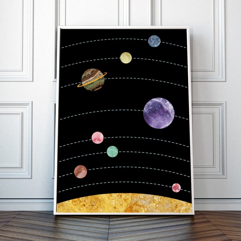 Solar System Planets, Space Art Print for Kids Room Decor - 壁貼/牆壁裝飾 - 紙 