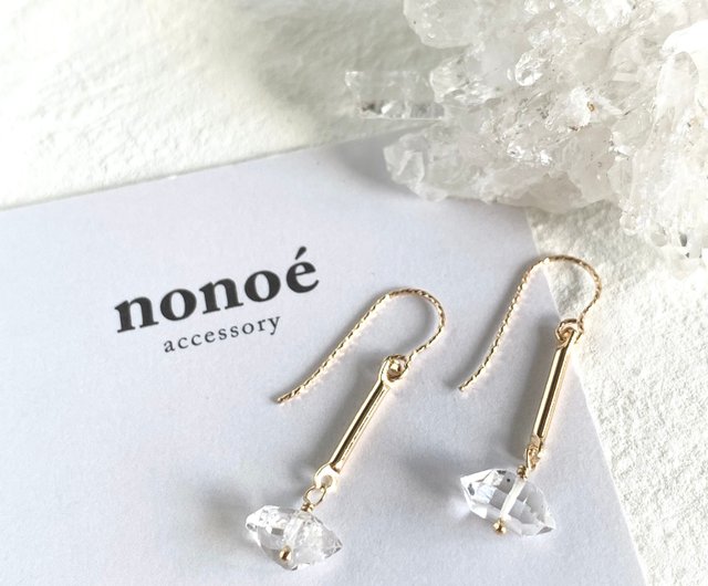 ハーキマーダイヤモンドピアス イヤリング - ショップ nonoe accessory