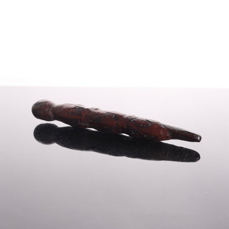 【快速出貨】_木雕盧恩女巫手指魔法棒儀式與能量治療儀式 - 裝飾/擺設  - 木頭 紅色