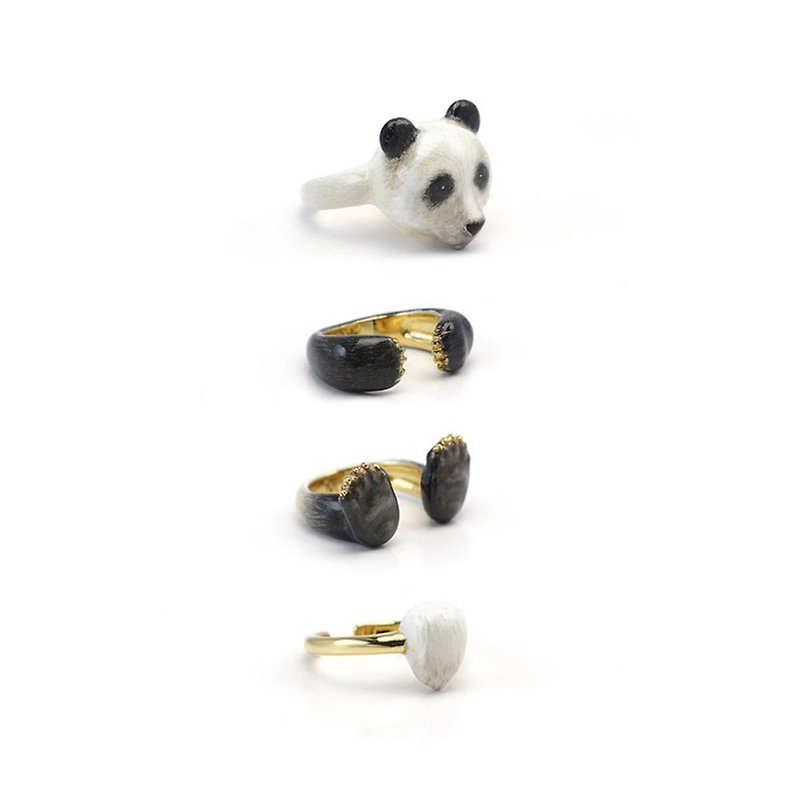 Panda ring set - General Rings - Other Metals White