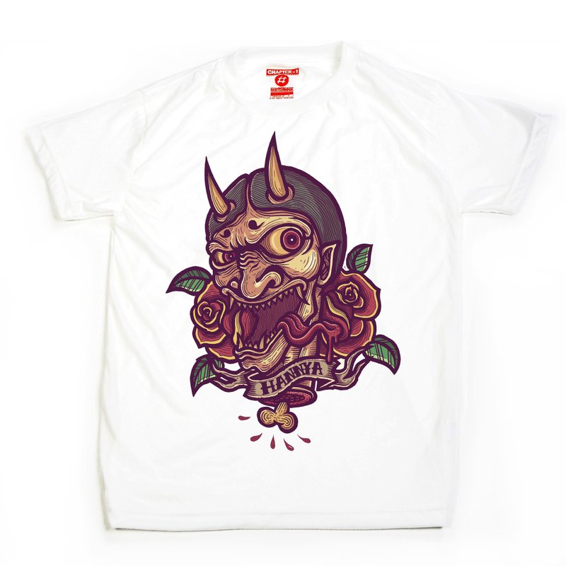 Hannya unisex men woman cotton mix Chapter One T-shirt - 男 T 恤 - 棉．麻 白色