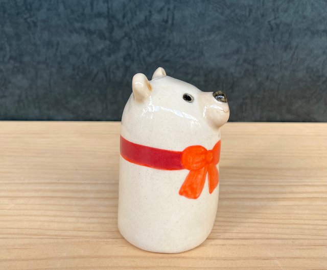 A Lu かわいいクマの陶器 陶器/花瓶/置物/ギフト 手作り 手描き
