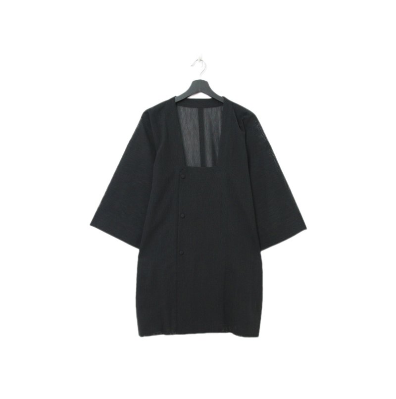 Back to Green-日本透膚羽織 道行 波紋 tf-30/vintage kimono - 女大衣/外套 - 棉．麻 