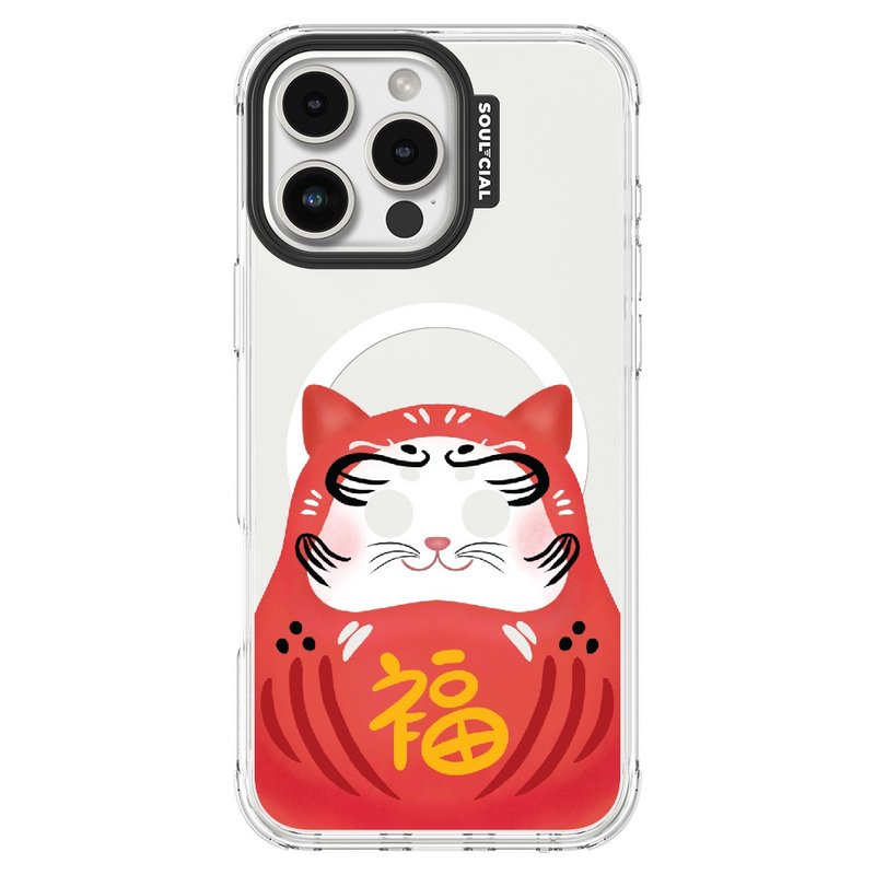 Daruma-DRV Fuku Cat iPhone case MagSafe magnetic protective case - Phone Cases - Other Materials 