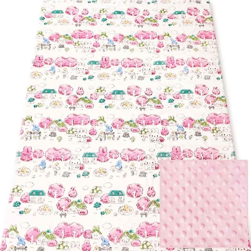 Minky多功能 點點顆粒 攜帶毯嬰兒毯冷氣毯被 粉色-鄉間小屋 - 嬰兒床/床圍/寢具 - 棉．麻 粉紅色